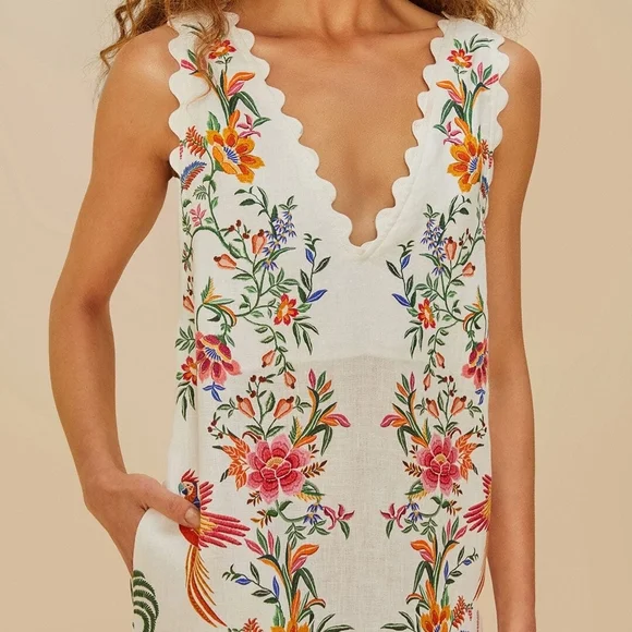 Farm Rio Floral White Dress - Picture 3 of 10